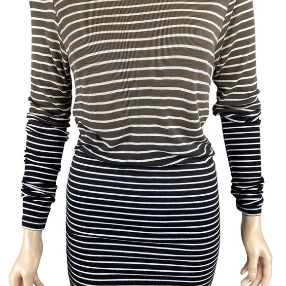 ATM‎ Anthony Thomas Melillo Dress Size XS Xsmall NWT Black Combo Dip Dye Striped - Picture 8 of 11